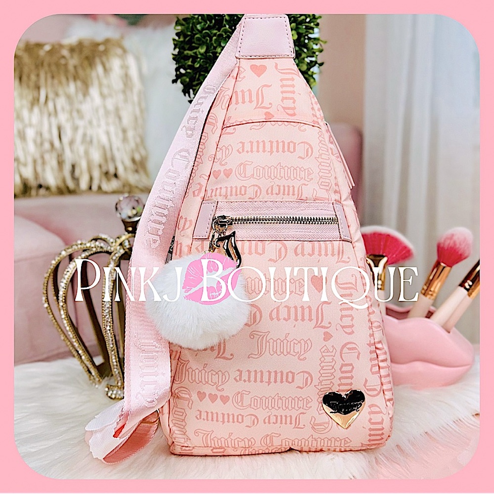 💗👜{Juicy Couture} Lovely Pink Signature {Material Girl} Sling Bag | Purse!